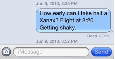 Flying of for xanax anxiety