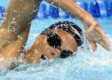 Dara Torres at the US Olympic swimming trials in Omaha, Neb., July 3, 2008. (AP Photo/Mark J. Terrill)