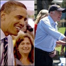 Barack Obama and John McCain on their campaign trails this week.