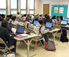Computer class at Trinity Catholic Academy in Brockton, MA. (Photo: Monica Brady-Myerov)