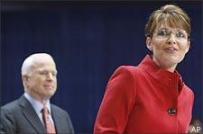 Sen. John McCain and Alaska Gov. Sarah Palin in Columbus, Ohio. (AP)