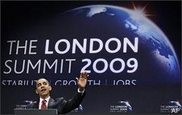 U.S. President Barack Obama gestures during a press conference at the end of the G20 Summit at the Excel centre in London, Thursday, April 2, 2009. The objective of the London Summit is to bring the world's biggest economies together to help restore global economic growth through enhanced international coordination. (AP)