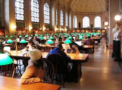 The reading room at the Boston Public Library. (/Flickr.)