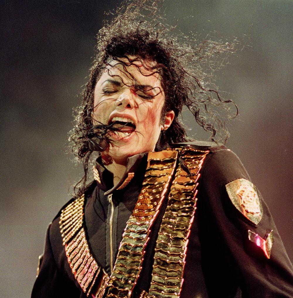 In this Aug. 29, 1993 file photo, pop singer Michael Jackson performs during his &quot;Dangerous&quot; concert in National Stadium, Singapore.  (AP)