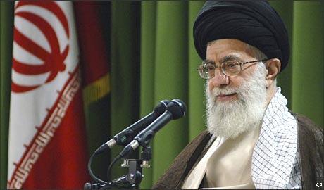 Iranian supreme leader Ayatollah Ali Khamenei during his meeting with Iranian parliamentarians, unseen, in Tehran, Iran, Wednesday, June 24, 2009. Iran's supreme leader said Wednesday that the government would not give in to pressure over the disputed presidential election, effectively closing the door to compromise with the opposition. (AP)