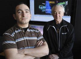 Boston University student Joel Tenenbaum, left, is being sued by the recording industry for illegally downloading music. Tenenbaum’s defense attorney, Harvard Law Professor Charles Nesson, right, claims the music isn't covered by the “fair use” exemption under U.S. copyright law. (AP)