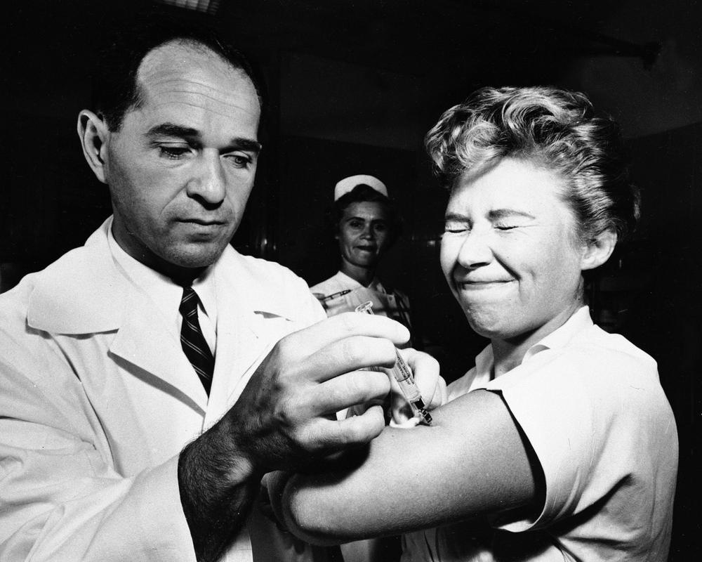 The first Asian flu vaccine administered in New York is given in 1957. U.S. health officials say swine flu could strike up to 40 percent of Americans over the next two years, an estimate based on the 1957 flu pandemic. (AP) 