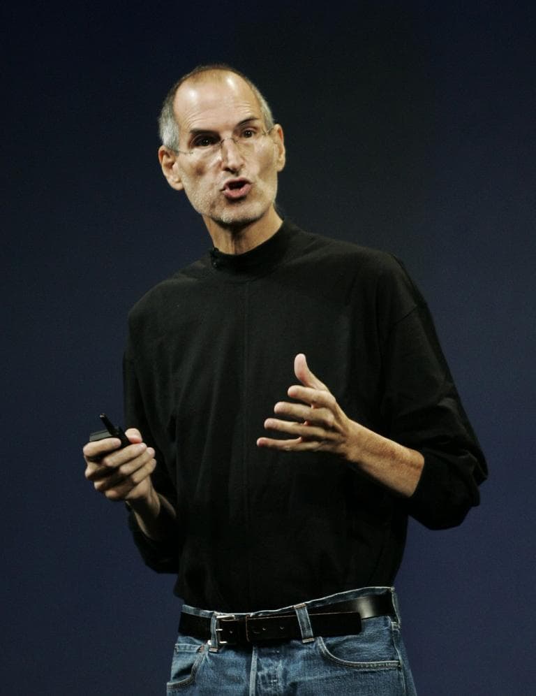 Apple CEO Steve Jobs speaks at an Apple event in San Francisco on Wednesday. (Paul Sakuma/AP)