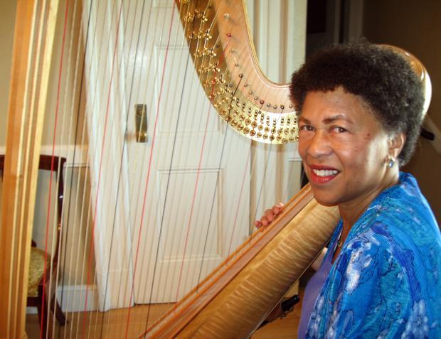 Harpist Ann (Andrea Shea/WBUR)