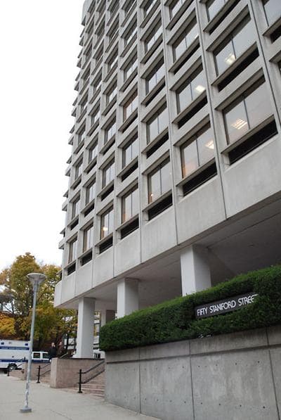 The building is near Massachusetts General Hospital in downtown Boston. (Lisa Tobin/WBUR)