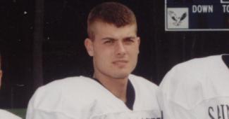 Kyle Van De Giesen was quarterback for St. A's first two football seasons. (Courtesy of Saint Anselm College)