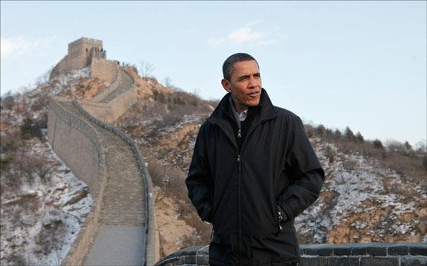 President Obama tours the Great Wall in Badaling, China. (Charles Dharapak/AP)