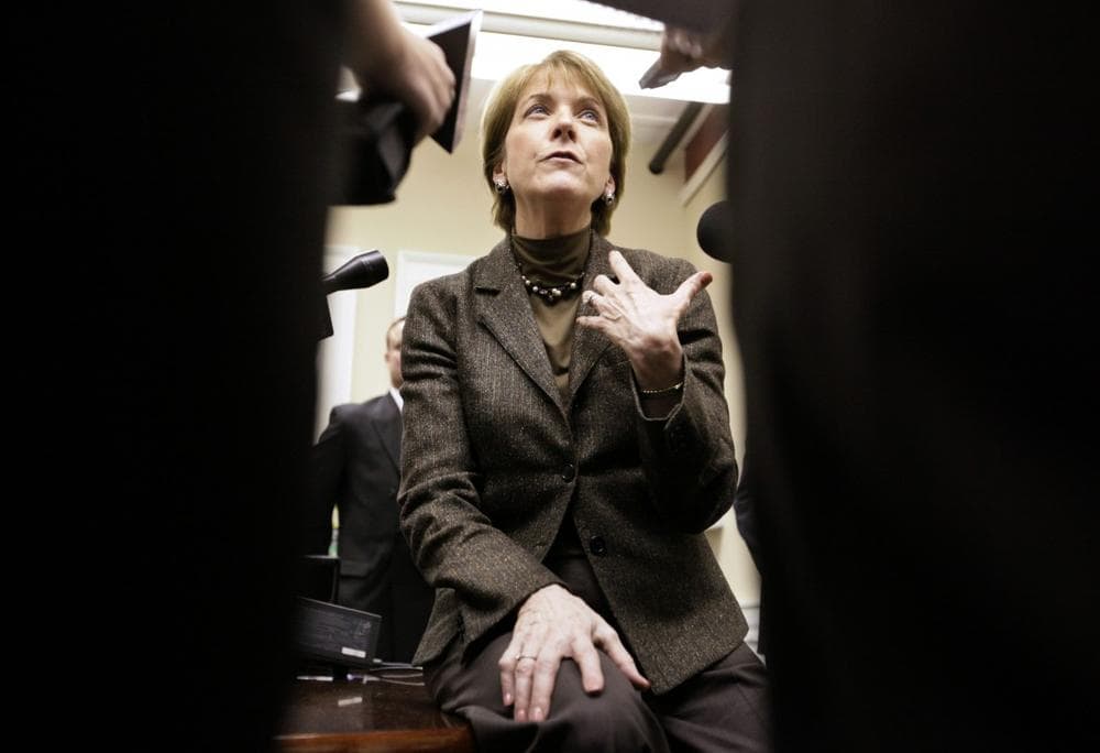 Massachusetts Attorney General Martha Coakley faces reporters in Worcester after Coakley said she would have voted against a major health care reform bill because it contained an anti-abortion amendment. (AP)