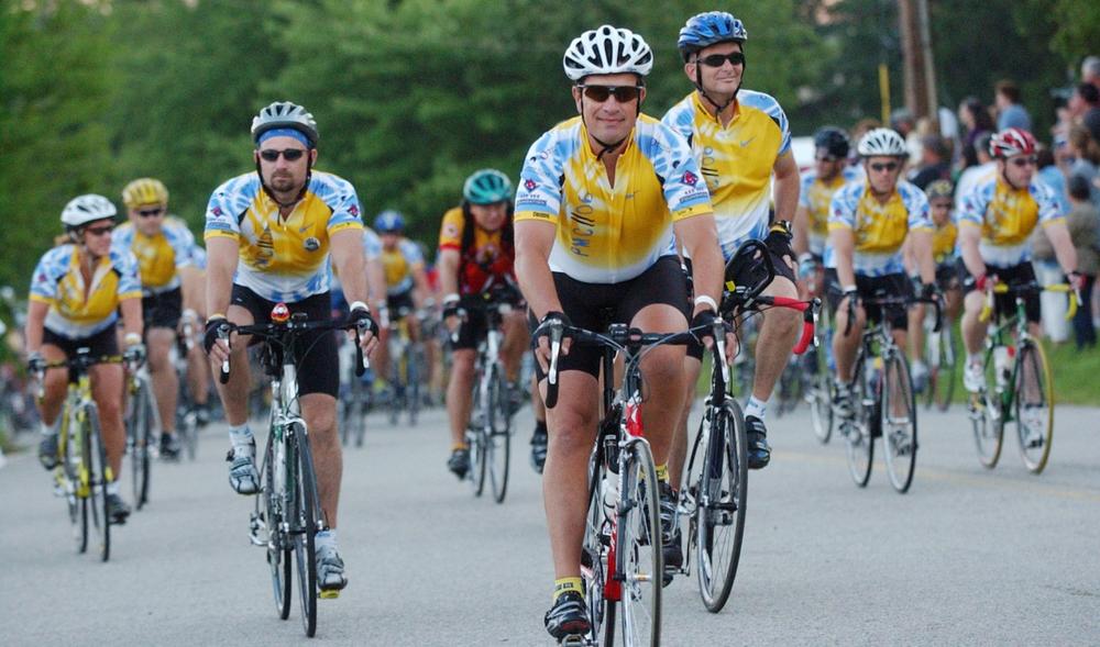 Cyclists are seen at the start of the 27th annual Pan-Massachusetts Challenge, in Sturbridge, Mass. (AP 2006 File Photo)