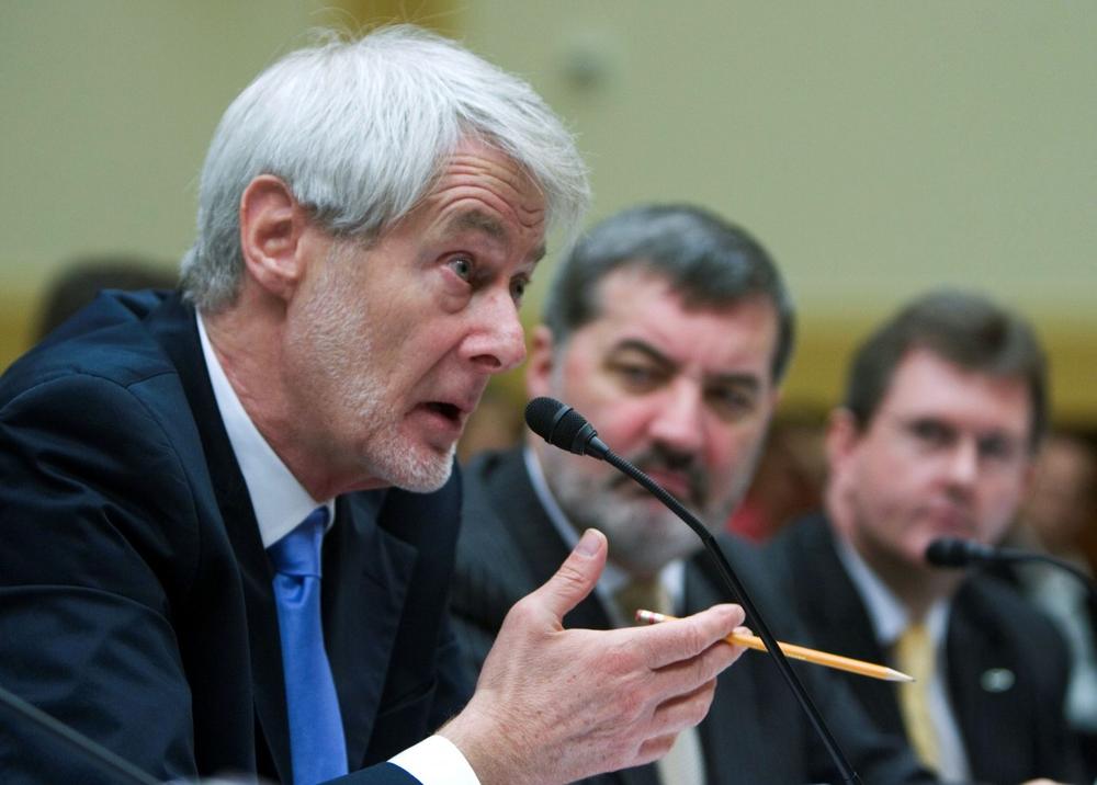 University of Massachusetts at Boston professor Padraig O'Malley testifies at a House briefing on political reconciliation in Iraq on Capitol Hill in October 2008. (AP