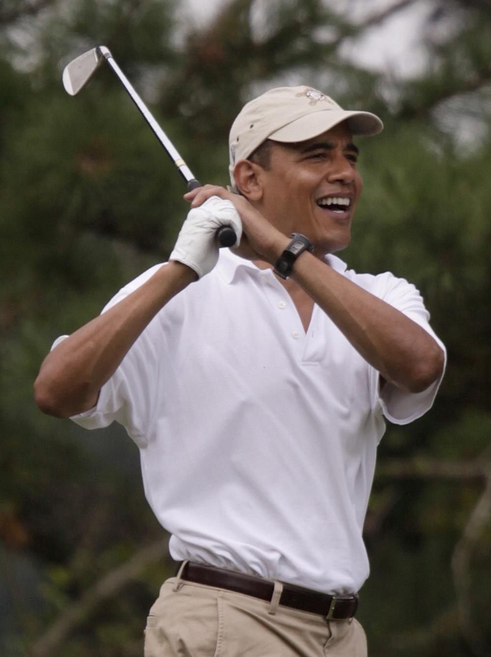 President Obama golfing this summer on Martha's Vineyard.