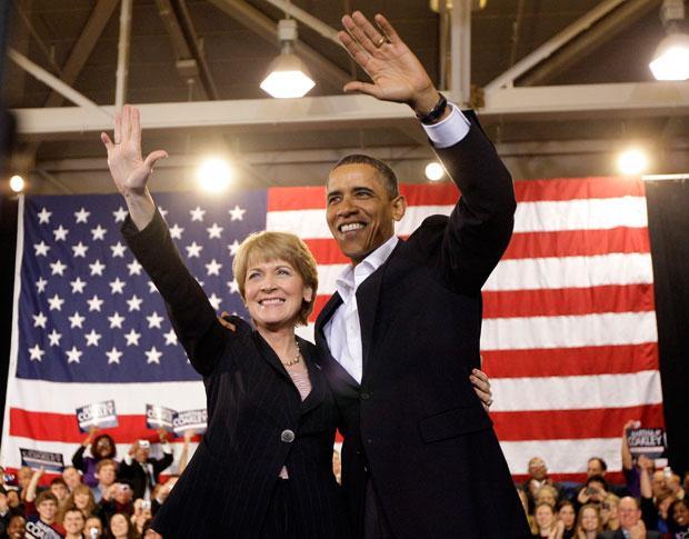 President Obama campaigned for the Democratic Senate candidate, Massachusetts Attorney General Martha Coakley, at Northeastern University on Sunday. (AP)