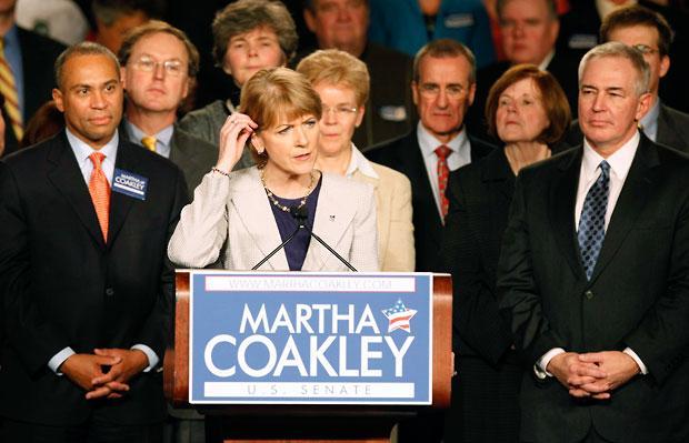 Democrat Martha Coakley concedes Tuesday. (Michael Dwyer/AP)