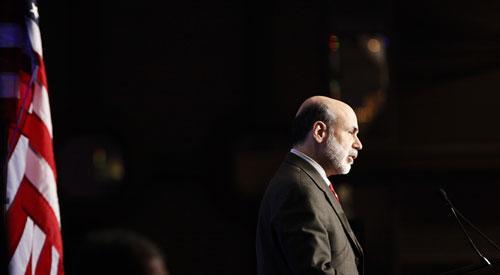 Federal Reserve Chairman Ben Bernanke speaks during a discussion hosted by The Economic Club of Washington, Monday, Dec. 7, 2009, in Washington. (AP)