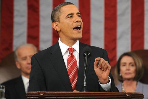 President Barack Obama delivers his State of the Union address on Capitol Hill in Washington, Wednesday, Jan. 27, 2010. (AP)