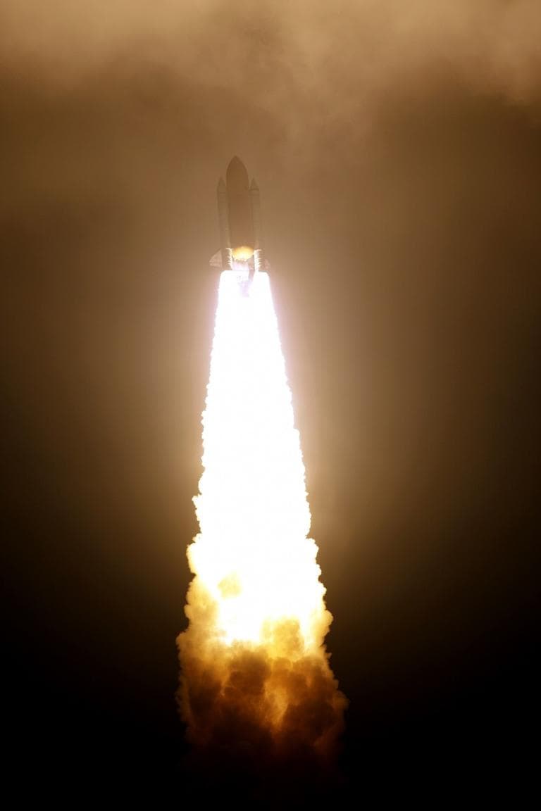 Space shuttle Endeavour lifts off Monday before dawn. (AP)