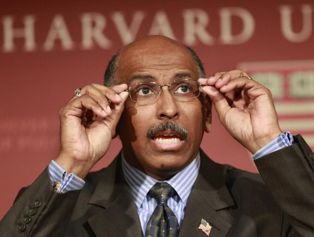 Chairman of the Republican National Committee Michael Steele speaks at Harvard&#39;s John F. Kennedy School of Government on Wednesday. Steele said voters had responded to Brown&#39;s &quot;message of lower taxes, smaller government and fiscal responsibility.&quot; (AP)