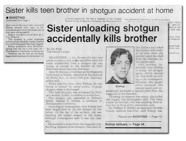 The story of Seth Bishop's shooting death, which was ruled accidental, appeared on the front page of the Dec. 8, 1986, edition of The Patriot Ledger.