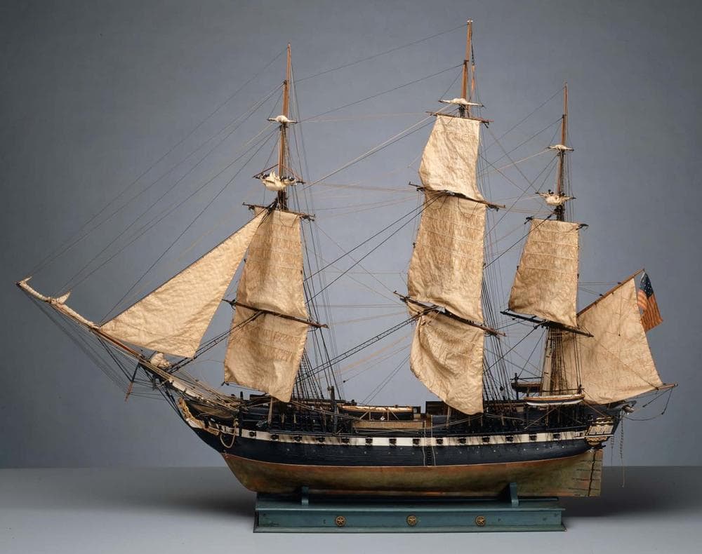 A model of the USS Constitution is on display at the MFA&#039;s new Art of the Americas wing.