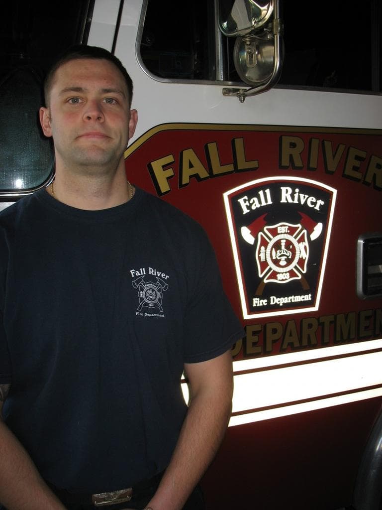 Ray Schofield was laid off by the Fall River Fire Department last year, but was brought back with federal stimulus money. (Monica Brady-Myerov/WBUR)