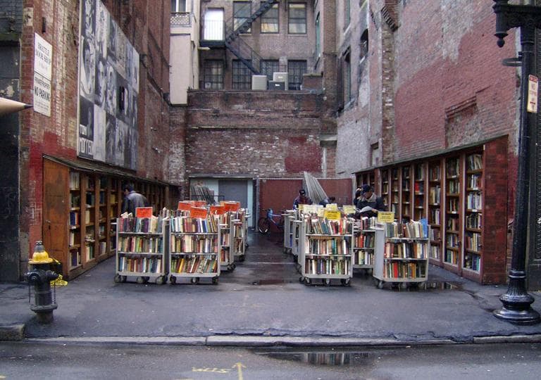 At the Brattle Book Shop, proprietor Ken Gloss says business is good. He's selling a couple hundred books a day from his outdoor stands alone. (LGagnon/Flickr) 