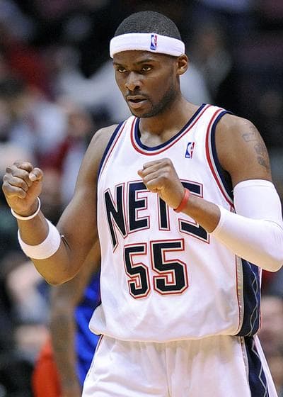 The Nets' Keyon Dooling reacts during a rare New Jersey win on Jan. 27 in East Rutherford, N.J. (AP)