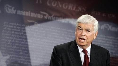 Senate Banking Committee Chairman Christopher Dodd, D-Conn., unveils his proposal on new financial rules during a news conference on Capitol Hill on Monday, March 15, 2010. (AP) 