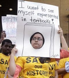 University of Texas students rally before a State Board of Education meeting in Austin, Texas, on Wednesday, March 10, 2010. (AP)