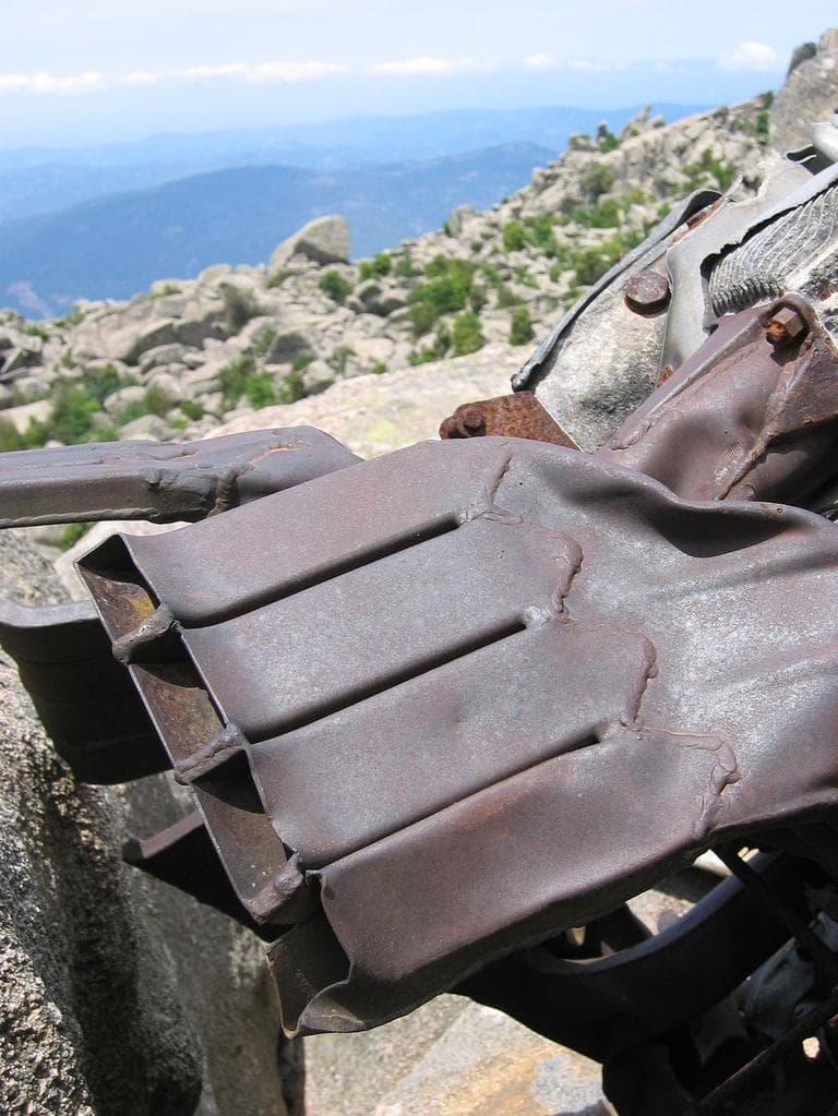 Loring&#39;s plane wreckage on Mount Cagna in Corsica, France (Courtesy of JPAC)