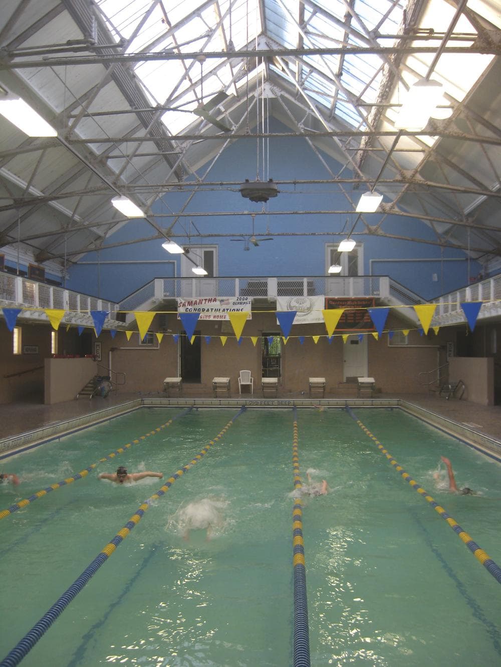 The Greenwood Memorial Swim Club is badly in need of repairs, but Gardner is unable to afford them. (David Boeri/WBUR)
