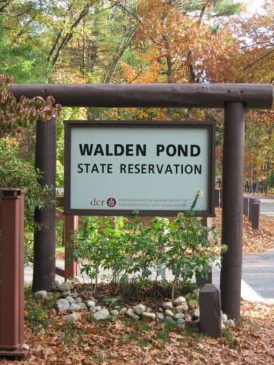 The entrance to Walden Pond. (Herzogbr/Flickr)
