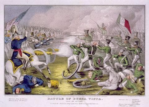 A rendering of the 1847 Battle of Buena Vista, during the Mexican-American War. (Credit: Library of Congress Prints and Photographs Division)