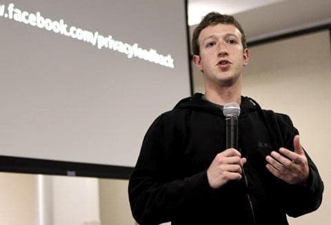 Facebook CEO Mark Zuckerberg at a news conference in Palo Alto, Calif., May 27, 2010. (AP)