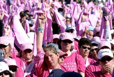 People take part in the Avon Walk for Breast Cancer in Boston in 2003. (AP)