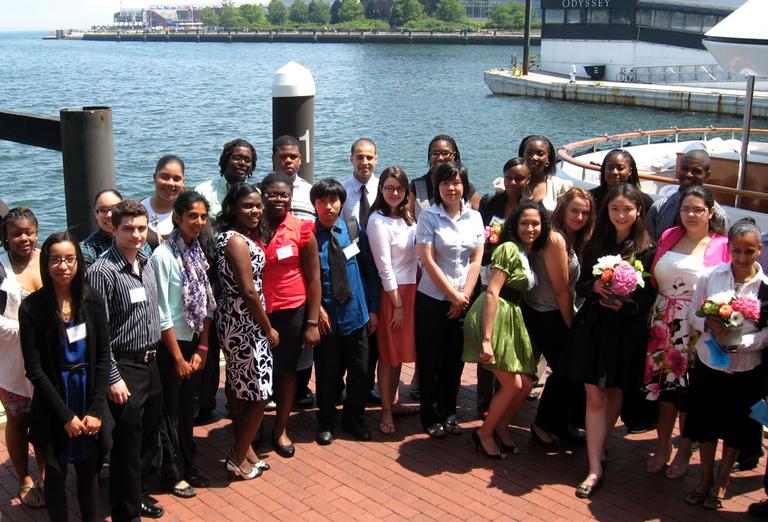 Boston Public Schools valedictorians pose for pictures at a luncheon last week at Boston Harbor Hotel. (Courtesy) (Click to enlarge)