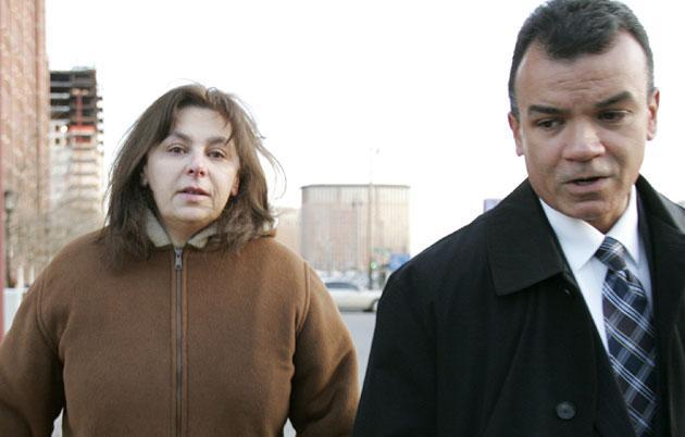 Lorraine Henderson, a top Homeland Security official in Boston, departs federal court following an initial appearance in Boston on Dec. 5, 2008. (AP)