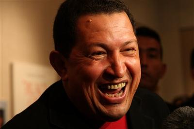 President of Venezuela Hugo Chavez before a screening of Oliver Stone&#039;s Chavez documentary &quot;South of the Border&quot; in New York. (AP)