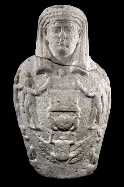 Vase in the form of Osiris - marble, 2nd-1st century BC. (Credit: Franck Goddio / Hilti Foundation, Photo: Christoph Gerigk) 