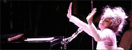 Lady Gaga performs at Carnegie Hall, New York, May 2010. (AP)