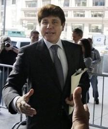 Former Illinois Gov. Rod Blagojevich arrives at the Chicago federal building Tuesday for his trial. (AP)