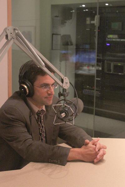 Peter Krupp, one of the attorneys for the Russian spies who lived in Cambridge, in WBUR's Studio 3 (Talia Ralph for WBUR)