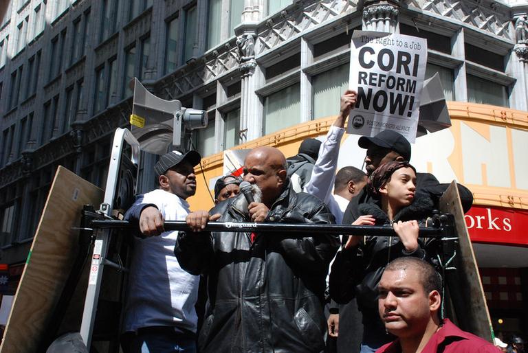 Protesters urged legislators not to leave the CORI reform bill behind. (Jonathan McIntosh/Flickr)