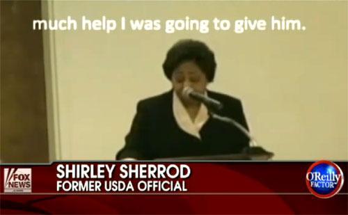 A screen shot from FOX News covering the story of Shirley Sherrod, former USDA official. 