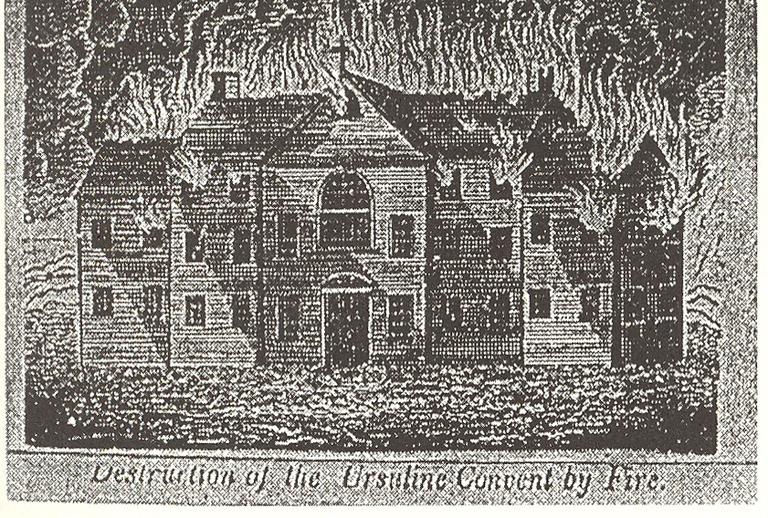 On August 10, 1834, rioters burned down the Charlestown convent. (Courtesy of Northeastern University Press)