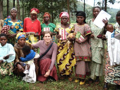 Lisa Shannon (front row, third from left), founder of Run for Congo Women, with friends. (Credit: Raymond Kalume)